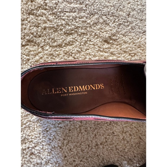 Allen Edmonds Grayson Tassel Loafers Burgundy Leather‎ Men's Dress Shoes Size 10 - Picture 7 of 9